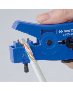 Стриппер для снятия изоляции и резки многожильного и плоского кабеля UTP, STP, RJ KING TONY 6755-05-foto2