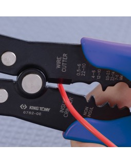 Стриппер для зачистки, резки проводов и обжима изолированных клемм KING TONY 6762-08-foto3