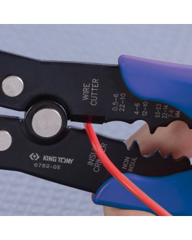 Стриппер для зачистки, резки проводов и обжима изолированных клемм KING TONY 6762-08-foto3