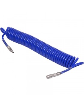 Шланг пневматический спиральный высокого давления 10х15 мм, 15 м, полиуретановый, фитинги МАСТАК 680-foto2