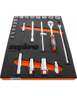 OMT23STE Набор головок торцевых 3/8" DR с аксессуарами в EVA ложементе 280х375 мм, 23 предмета-foto2