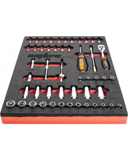 OMT50STE Набор головок торцевых 1/4" DR с аксессуарами в EVA ложементе 280х375 мм, 50 предметов-foto2