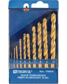 Набор спиральных сверл по металлу HSS TiN в пластиковый кейсе, 10 предметов-foto2