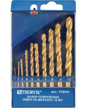 Набор спиральных сверл по металлу HSS TiN в пластиковый кейсе, 10 предметов-foto2