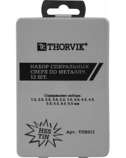 Набор спиральных сверл по металлу HSS TiN в металлическом кейсе, 13 предметов-foto2
