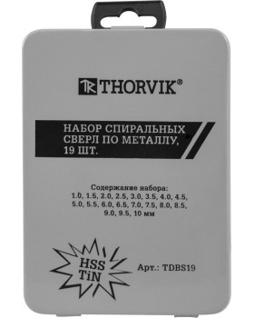 Набор спиральных сверл по металлу HSS TiN в металлическом кейсе, 19 предметов-foto2