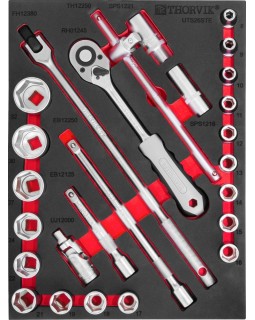 UTS26STE Набор торцевых головок 1/2" с принадлежностями в EVA ложементе 280х375 мм, 26 предметов