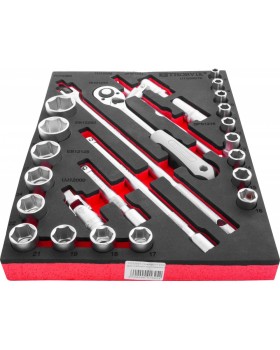 UTS26STE Набор торцевых головок 1/2" с принадлежностями в EVA ложементе 280х375 мм, 26 предметов-foto2