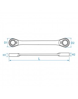 Ключ трещоточный накидной 8х9 мм, прямой KING TONY 37360809M-foto2