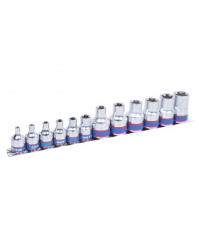Набор торцевых головок 1/2&quot;&3/8&quot;, TORX Е-стандарт, E4-E20, 12 предметов KING TONY 7113PR