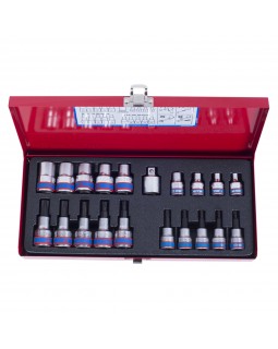 Набор торцевых насадок и головок 1/2"&3/8", TORX, Е6-Е20, Т10-Т55, 20 предметов KING TONY -foto2