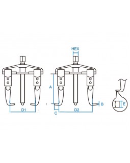 Съемник подшипников 2-х захватный 240 мм KING TONY 7962B-10-foto2