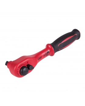 Трещотка диэлектрическая 3/8", 200 мм, 24 зубца, флажковая с кнопкой, фиксатор KING TONY 3771VE-foto2