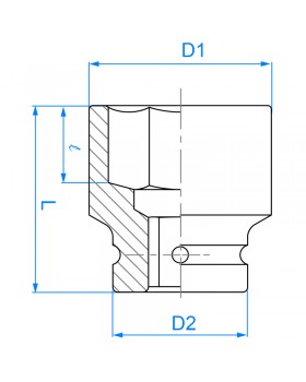 Головка торцевая ударная шестигранная 1", 100 мм KING TONY 8535A0M-foto2
