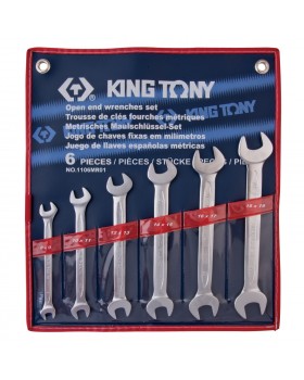 Набор рожковых ключей, 8-19 мм, 6 предметов KING TONY 1106MR01