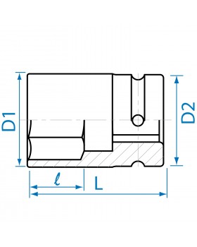 Головка торцевая ударная глубокая шестигранная 1", 29 мм, тонкостенная KING TONY 883529M-foto2