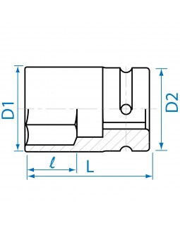 Головка торцевая ударная глубокая шестигранная 1", 36 мм, тонкостенная KING TONY 883536M-foto2