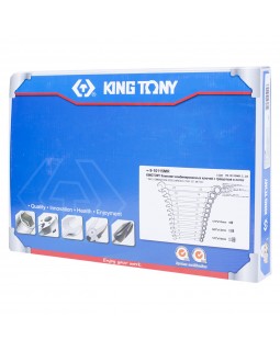 Набор трещоточных комбинированных ключей, ложемент, 15 предметов KING TONY 9-10115MR-foto2