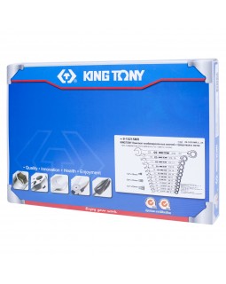 Набор комбинированных ключей с трещоткой, ложемент, 15 предметов KING TONY 9-10215MR-foto2