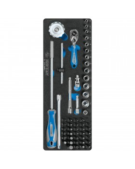 Набор торцевых головок 1/4" с принадлежностями, ложемент, 55 предметов KING TONY 9-2553MRV01 Набор торцевых головок 1/4" с принадлежностями, ложемент, 55 предметов KING TONY 9-2553MRV01