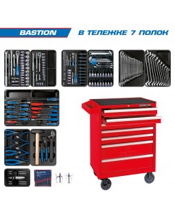 Набор инструментов в красной тележке, 204 предмета KING TONY 934-100MR-foto2