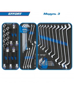 Набор инструментов "EFFORT" в синей тележке, 235 предметов KING TONY 934-235AMB-foto7