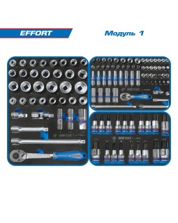Набор инструментов "EFFORT" в синей тележке, 235 предметов KING TONY 934-235AMB-foto6