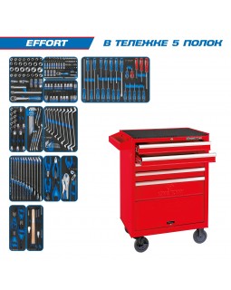 Набор инструментов "EFFORT" в красной тележке, 235 предметов KING TONY 934-235MRV-foto3