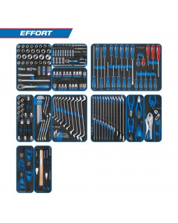 Набор инструментов "EFFORT" для тележки, 12 ложементов, 235 предметов KING TONY 934-235MRV-foto7