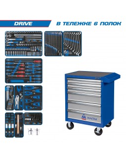 Набор инструментов "DRIVE" в синей тележке, 251 предмет KING TONY 934-251AMB-foto6