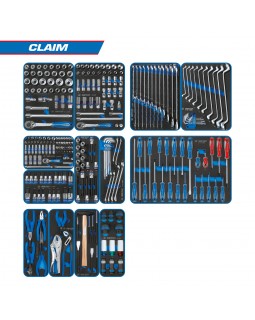 Набор инструментов "CLAIM" для тележки, 13 ложементов, 286 предметов KING TONY 934-286MRVD-foto7