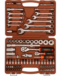 Набор инструмента универсальный 1/4", 1/2"DR с головками торцевыми 12-гранными 1/2"DR, 82 предмета-foto2