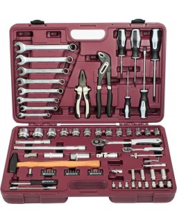 Набор инструмента универсальный 1/4", 1/2"DR с головками торцевыми MultiProf, 77 предметов-foto2