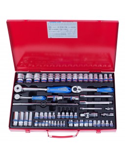 Набор торцевых головок с принадлежностями 1/4&quot;&3/8&quot;&1/2&quot;, шестигранные, 4-32 мм, 62 п-foto3