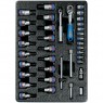 Набор торцевых головок 1/4&quot; с принадлежностями, торцевые насадки HEX и TORX, ложемент, 37 предм