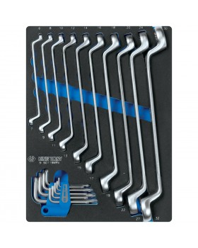 Набор накидных ключей и TORX L-образных, ложемент, 19 предметов KING TONY 9-90119MRV Набор накидных ключей и TORX L-образных, ложемент, 19 предметов KING TONY 9-90119MRV