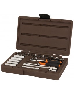 Набор головок торцевых с аксессуарами 1/4"DR, 4-13 мм, 23 предмета-foto2