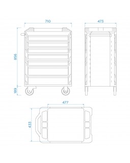 Тележка инструментальная, 7 полок KING TONY 87SQ31-7B-BK-foto3
