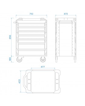 Тележка инструментальная, 7 полок KING TONY 87SQ31-7B-BK-foto3