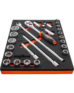 OMT26STE Набор торцевых головок 1/2" с аксессуарами в EVA ложементе 280х375 мм, 26 пр.-foto2