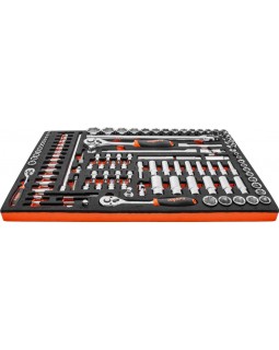 OMT111STE Набор головок торцевых 1/4", 3/8", 1/2" с аксессуарами в EVA ложементе 560x375 мм, 111 пр.-foto2