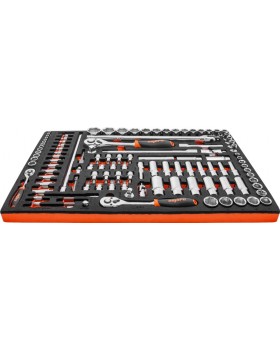 OMT111STE Набор головок торцевых 1/4", 3/8", 1/2" с аксессуарами в EVA ложементе 560x375 мм, 111 пр.-foto2