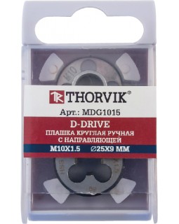 Плашка D-DRIVE круглая ручная с направляющей в наборе М10х1.5, HSS, Ф25х9 мм-foto2