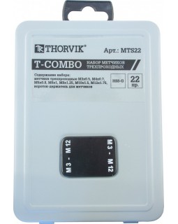Набор метчиков T-COMBO трехпроходных ручных универсальных М3-М12, HSS-G, 22 предмета-foto3