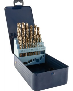 Набор спиральных сверл по металлу HSS Co в металлическом кейсе, d1.0-10.0 мм, 19 предметов-foto3