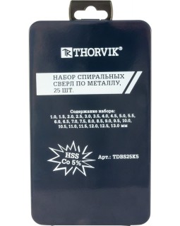 Набор спиральных сверл по металлу HSS Co в металлическом кейсе, d1.0-13.0 мм, 25 предметов-foto3