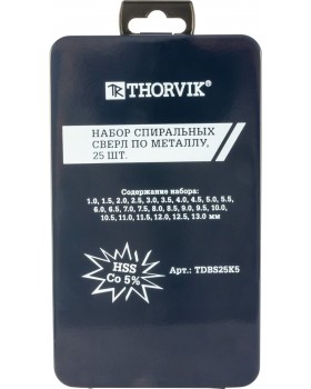 Набор спиральных сверл по металлу HSS Co в металлическом кейсе, d1.0-13.0 мм, 25 предметов-foto3