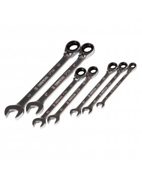 Набор комбинированных трещоточных ключей, 8-19 мм, чехол из теторона, 7 предметов KING TONY 122A07MR-foto7