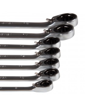 Набор комбинированных трещоточных ключей, 8-19 мм, чехол из теторона, 7 предметов KING TONY 122A07MR-foto2