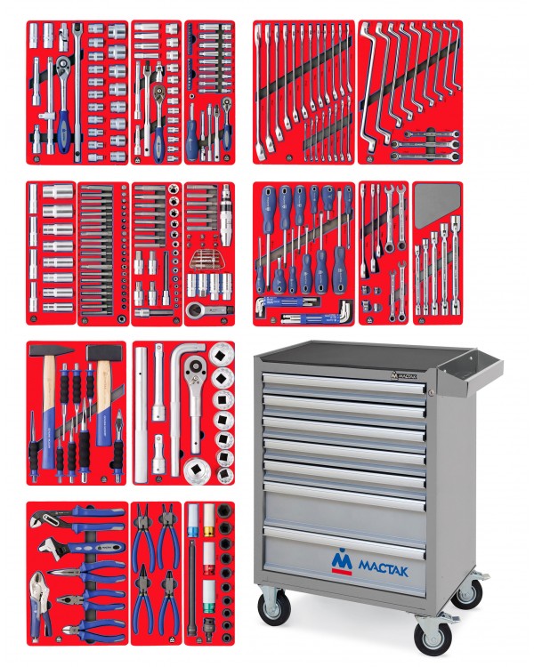 Набор инструментов &quot;ЭКСПЕРТ&quot; в серой тележке, 323 предмета МАСТАК 52-07323G